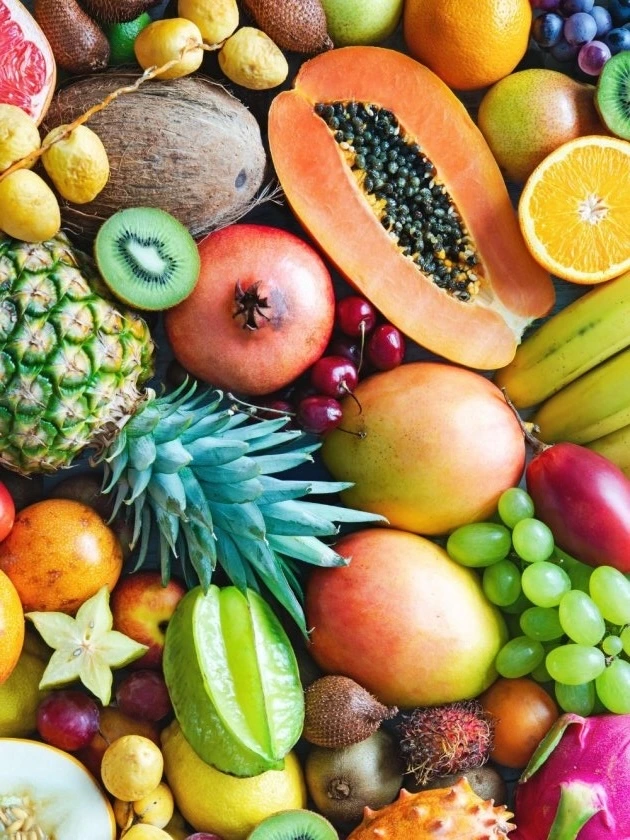 Fruits exotiques (noix de coco, ananas, papaye, coing, grenade...)