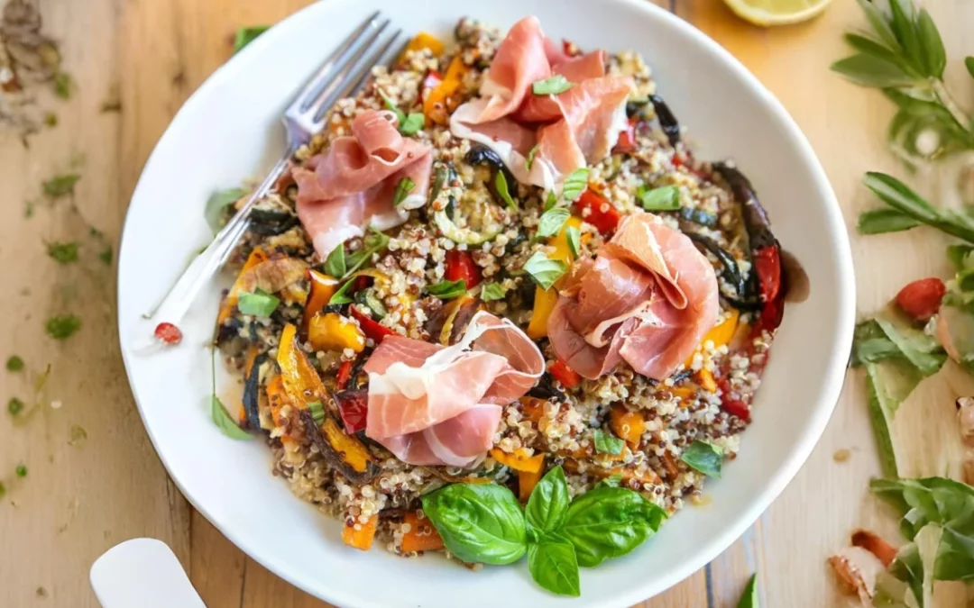 Quinoa au jambon cru et sauce au miel