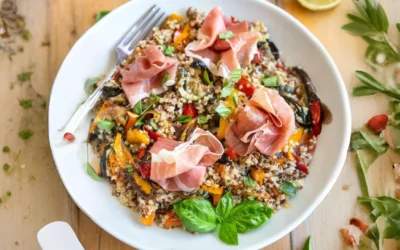 Quinoa au jambon cru et sauce au miel