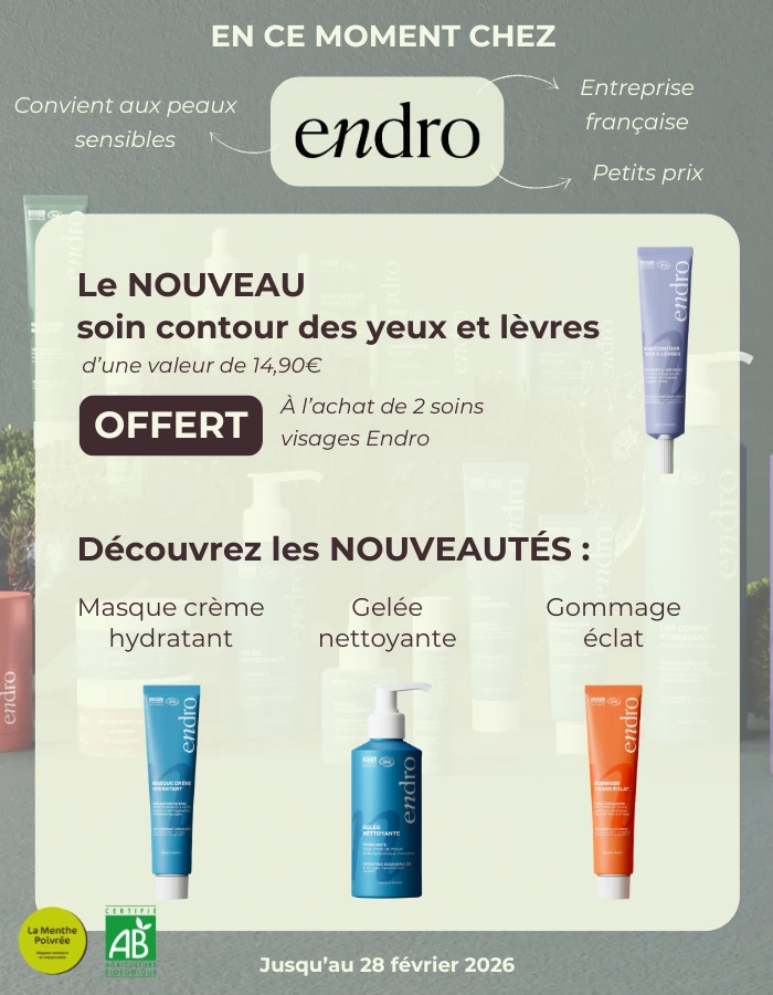 Bannière site mobile promotions nouveautés Endro dans votre magasin La Menthe Poivrée à Gometz-le-Châtel